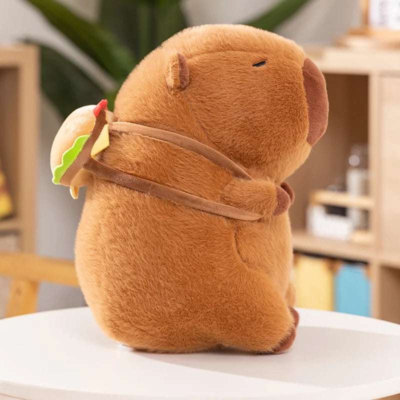 Kawaii Snack Attack: Hamburger Capybara Dog Pig Capibaras Pizza Bubble Tea Cushion Plush Animals - Tophatter Daily Deals