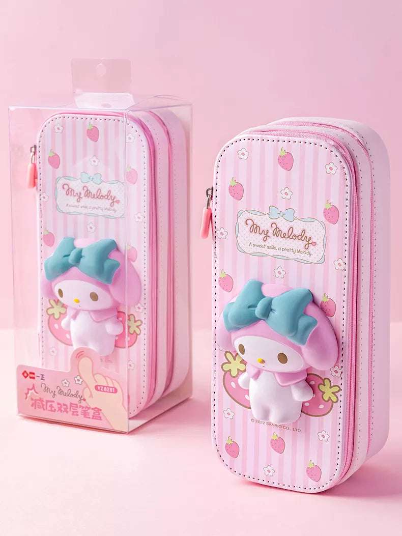 Sanrio Zipped Pencil Case Kawaii Hello Kitty Cinnamoroll My Melody Anime - Tophatter Daily Deals
