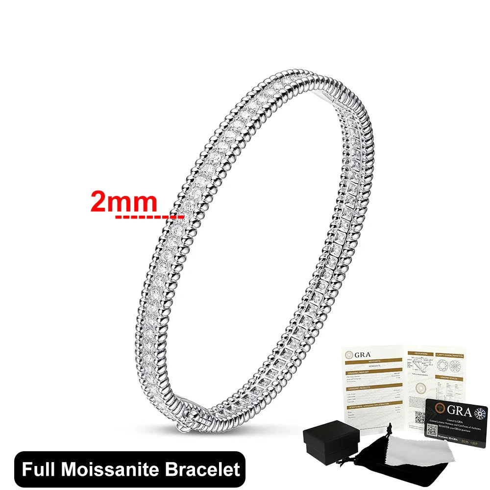 Moissanite 2mm Bracelet 18K Gold Plated Tennis Bangle - Tophatter Daily Deals