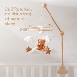 Wooden Crib Mobile Felt Bear Musical Newborn Sensory Toys - Tophatter Daily Deals