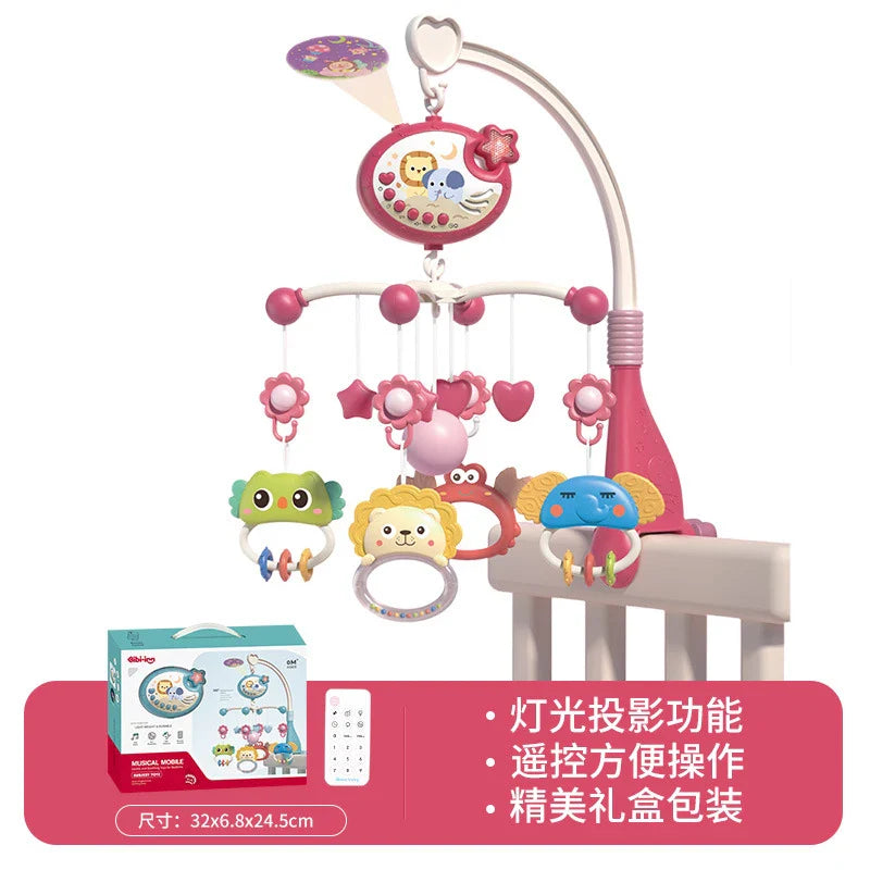 Crib Mobile Remote Music Light Newborn Sensory Toys ET0735-Pink-BOX - Tophatter Daily Deals