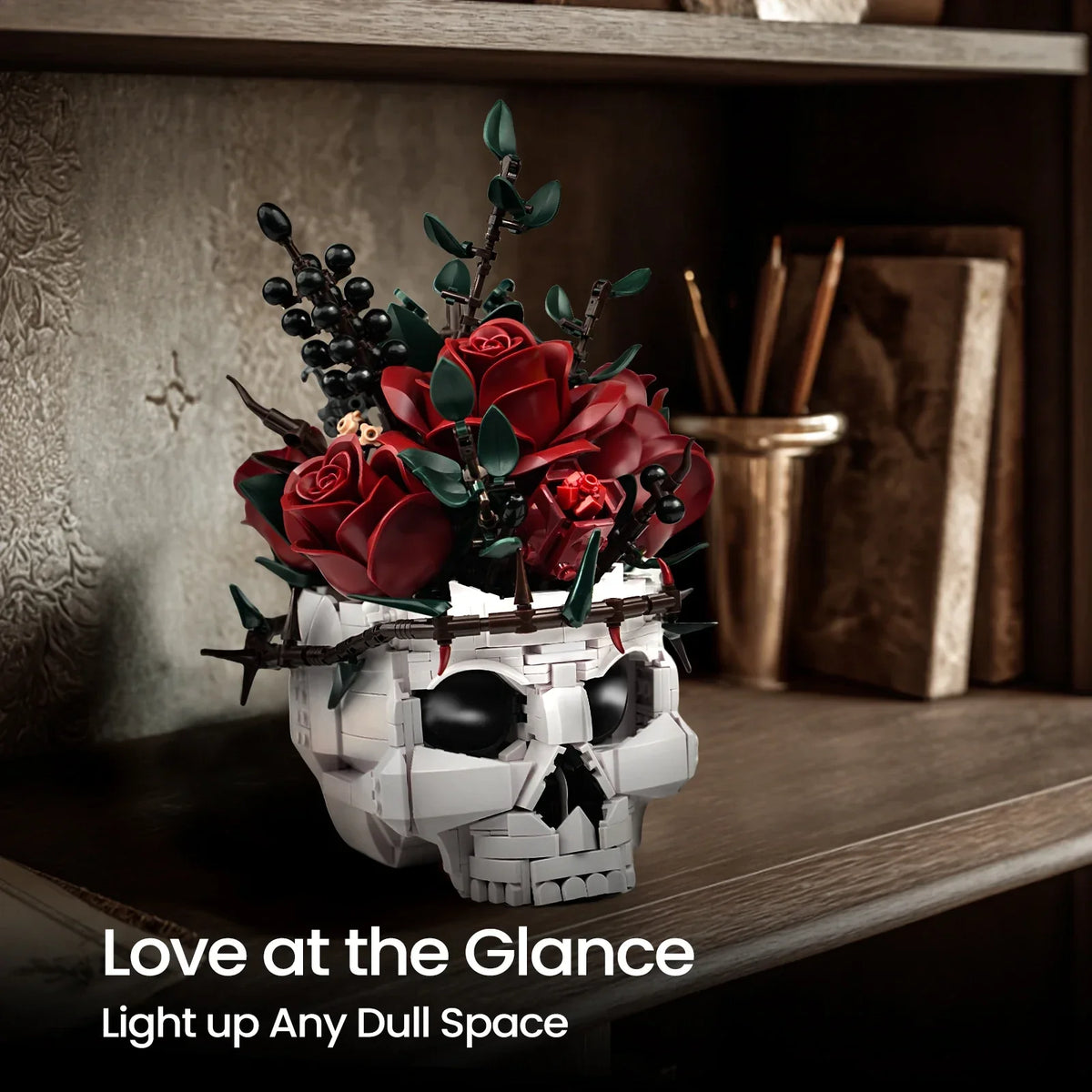 Skull Bouquet Building Set Gothic Home Decor Halloween - Tophatter Daily Deals