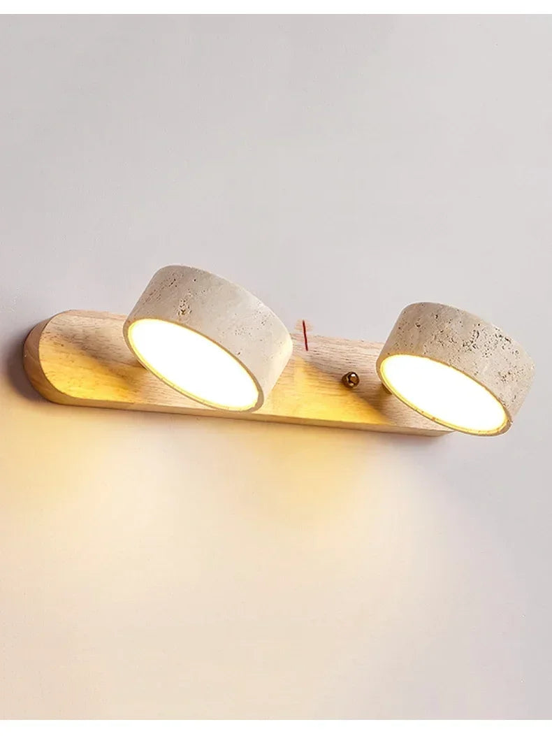 Japandi Wabi Sabi Round LED Wall Light With Mirror Bathroom - Tophatter Daily Deals
