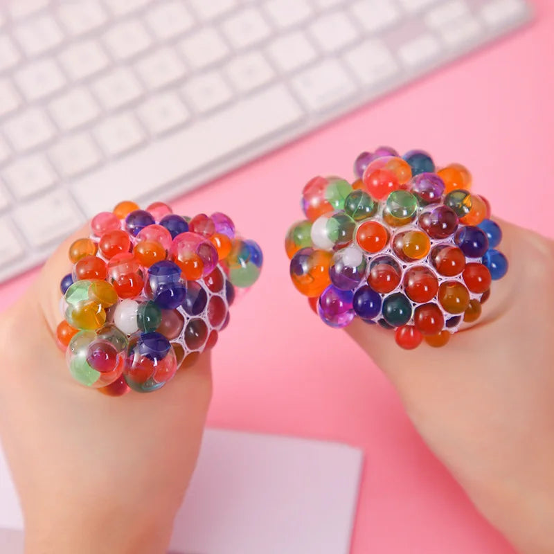 6cm Rainbow Bead Stress Ball Mesh Pinch Pocket Fidget - Tophatter Daily Deals