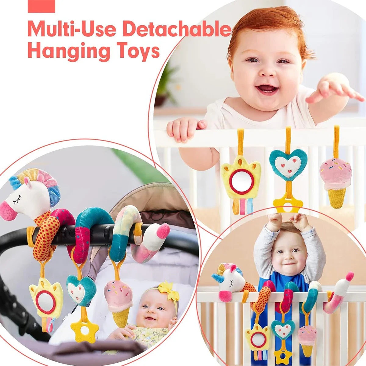 Soft Giraffe Baby Rattle Hanging Plush Newborn Sensory Toys - Tophatter Daily Deals