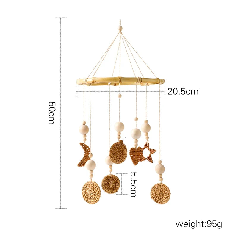 Wooden Rabbit Crib Mobile Newborn Sensory Toys Soft bed bell 18 - Tophatter Daily Deals