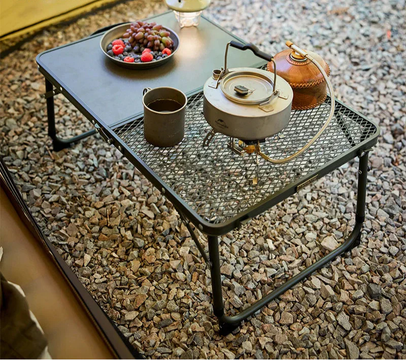Adjustable Camping Table with Dual Surface Panels Green Camp Furniture - Tophatter Daily Deals
