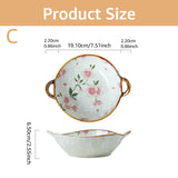 Ceramic 7.5 Inch Noodle Bowl With Handles Floral Porcelain Style C 7.5 inch - Tophatter Daily Deals