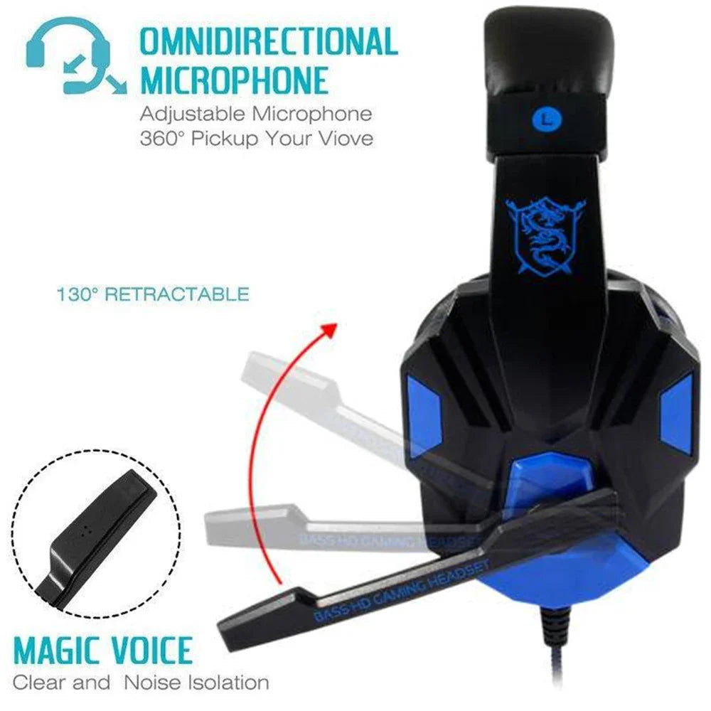 Gaming Headset Wired Noise Cancelling Microphone Adjustable - Tophatter Daily Deals