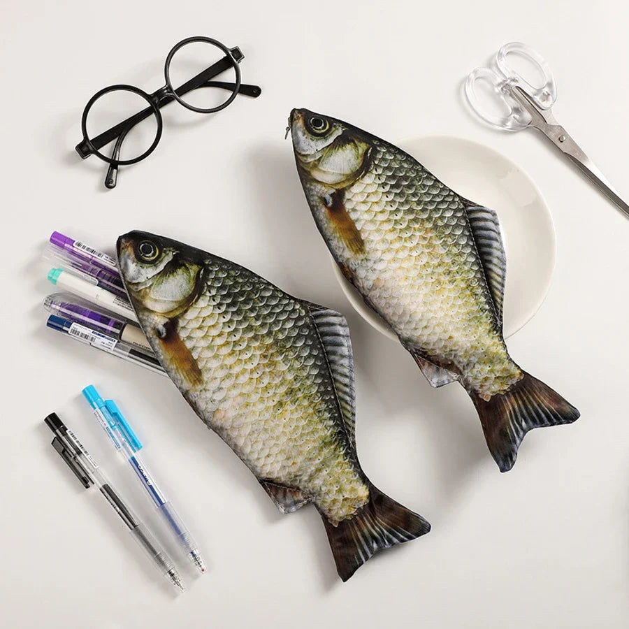Creative Simulated Salted Fish Pencil Case Large Capacity Pencils Pouch Cute Pencil Bag Funny Back to School Acsesories Gift - Tophatter Daily Deals