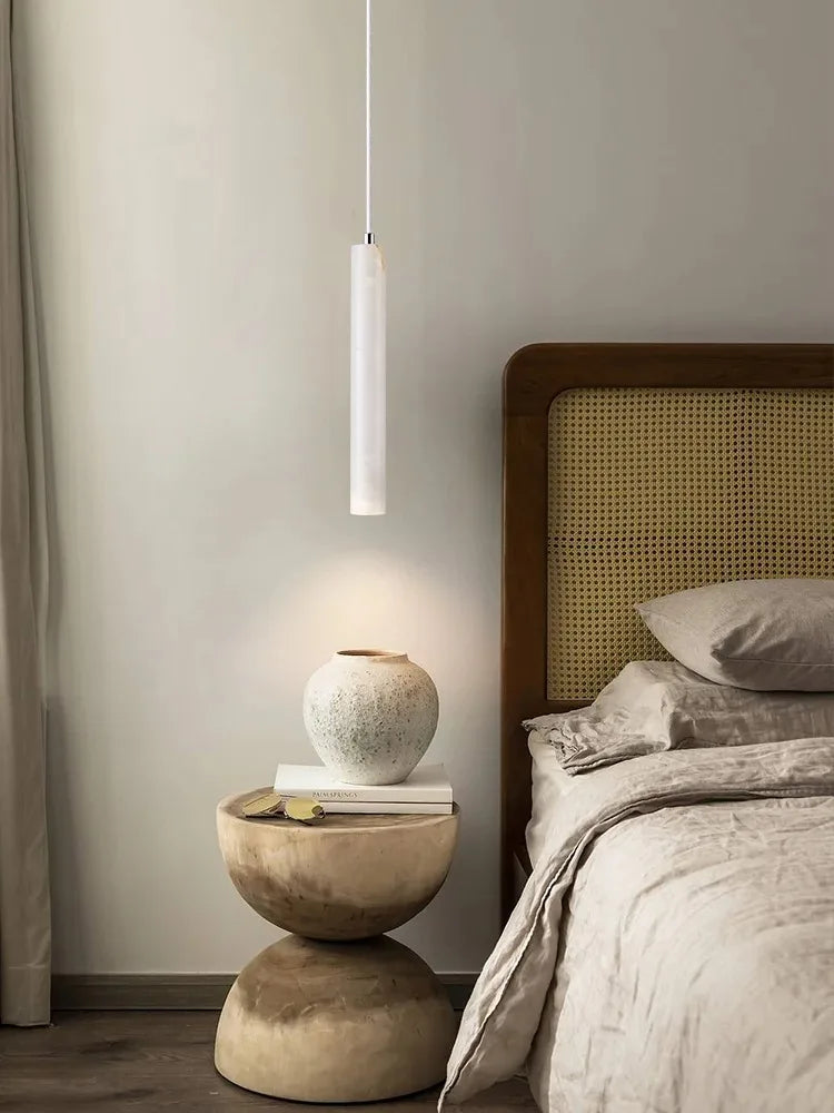 Japandi LED Pendant Lamp Wood Tube Japan Style Bedroom Light - Tophatter Daily Deals