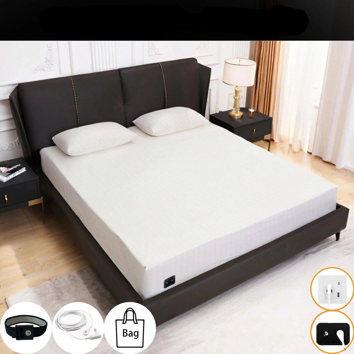 Earthing Fitted Sheet Grounding Silver Fiber Mattress - Tophatter Daily Deals