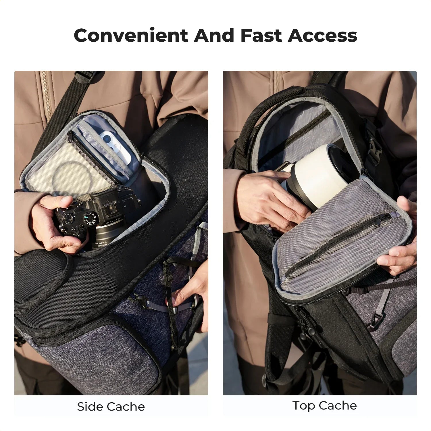 Camera Backpack with Tripod Strap Outdoor Black Backpacks - Tophatter Daily Deals