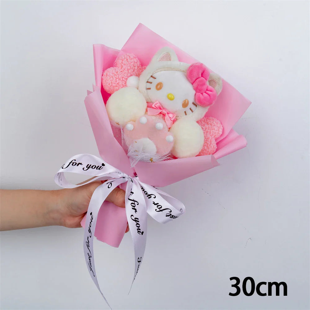 Sanrio Hello Kitty Plush Bouquet Flowers Hello Kitty (Pink x Cream) Flowers - Tophatter Daily Deals