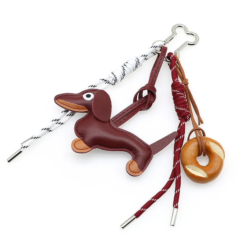 Dachshund Pu Leather Bag Charm Baseball Keychain Gift 22 - Tophatter Daily Deals