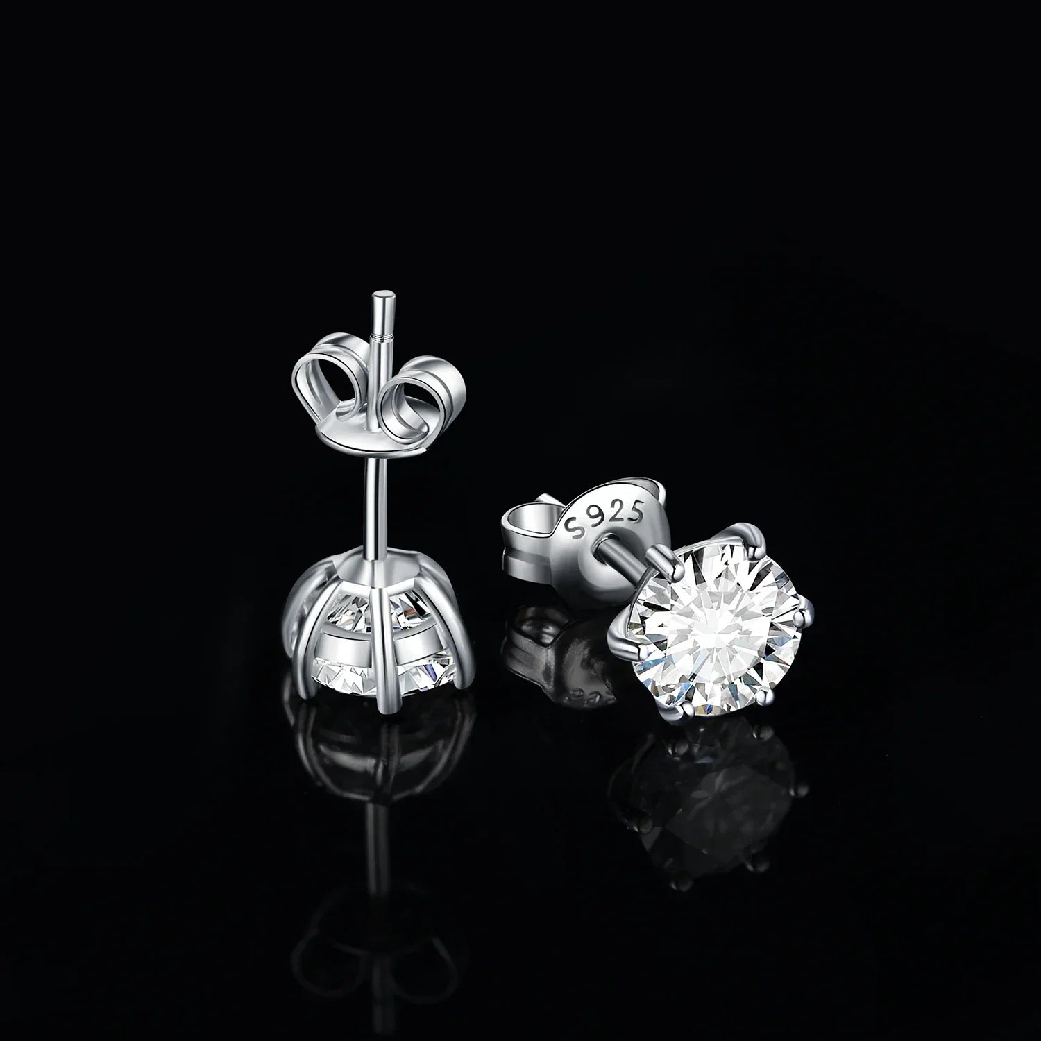 Earrings Stud Round 5A Zirconia Silver for Women (Silver) Apparel & Accessories > Jewelry > Earrings - Tophatter Daily Deals