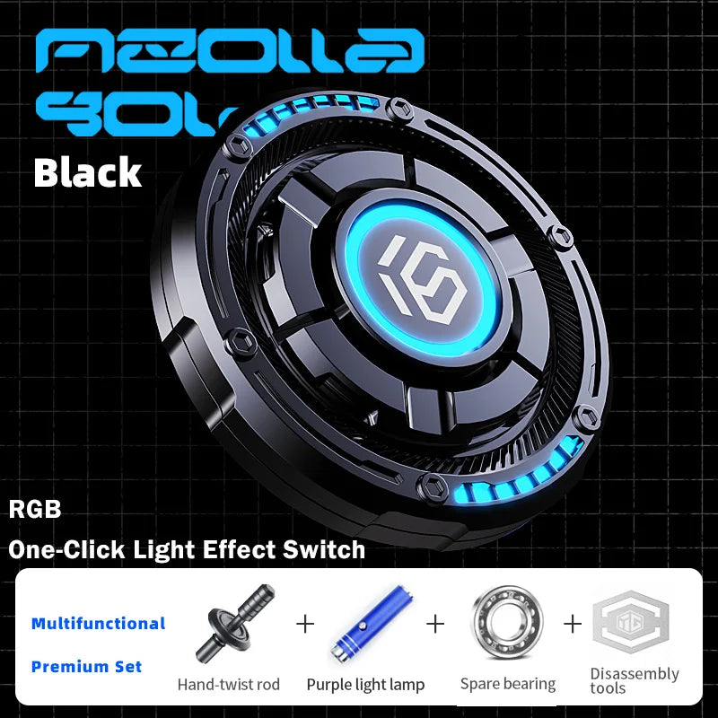 EDC Fidget Spinner Metal Luminous Push Card Coin Stress Toy Black B - Tophatter Daily Deals