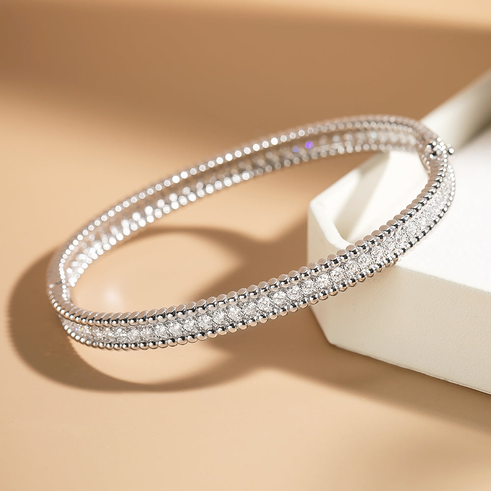 Moissanite 2mm Bracelet 18K Gold Plated Tennis Bangle - Tophatter Daily Deals