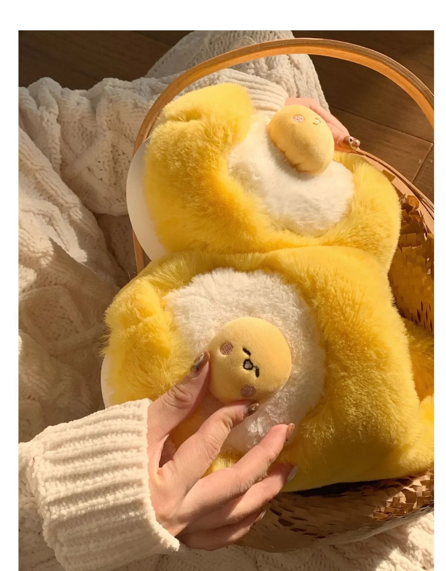 Sanrio Gudetama Cute Soft Fluffy Home Slippers Warm Plush Shoes Food - Tophatter Daily Deals