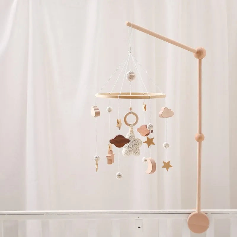 Baby Crib Mobile Wooden Musical Newborn Sensory Toys - Tophatter Daily Deals