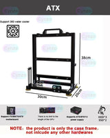 Open Frame ATX PC Case Rack Modular Water Air Cooling ATX black - Tophatter Daily Deals
