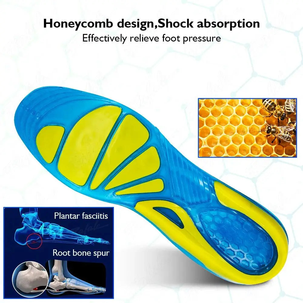 Gel Non Slip Shoe Insoles Silicone Massaging Orthotic Plantar Fascia Insole - Tophatter Daily Deals