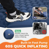 Double Sleeping Pad Inflatable Camping Navy Blue Camping & Hiking - Tophatter Daily Deals