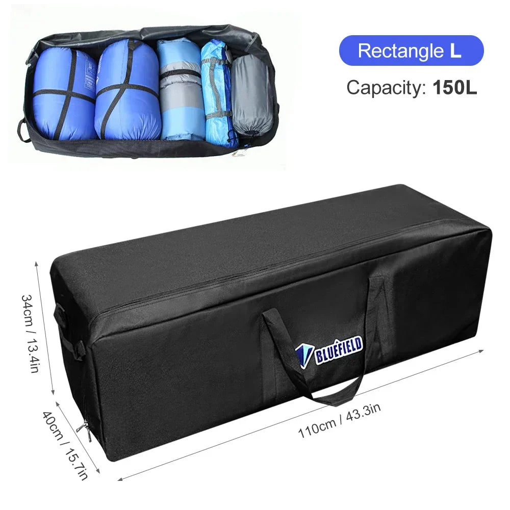 150L Foldable Travel Storage Bag Black Duffel Bags - Tophatter Daily Deals