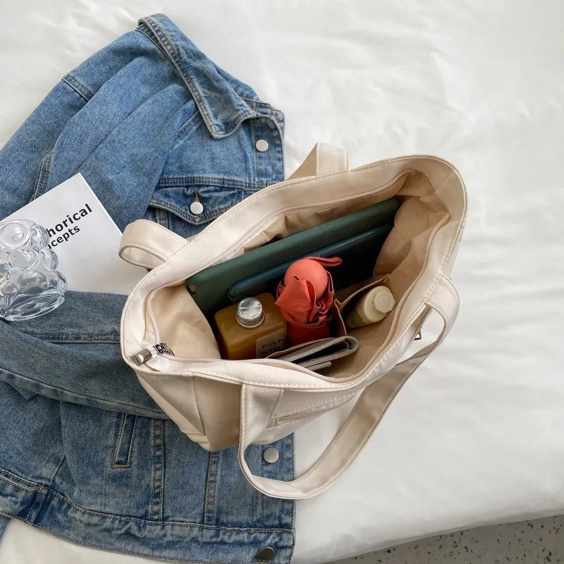 Womens Canvas Tote Bag Large Casual Shoulder Bag - Tophatter Daily Deals