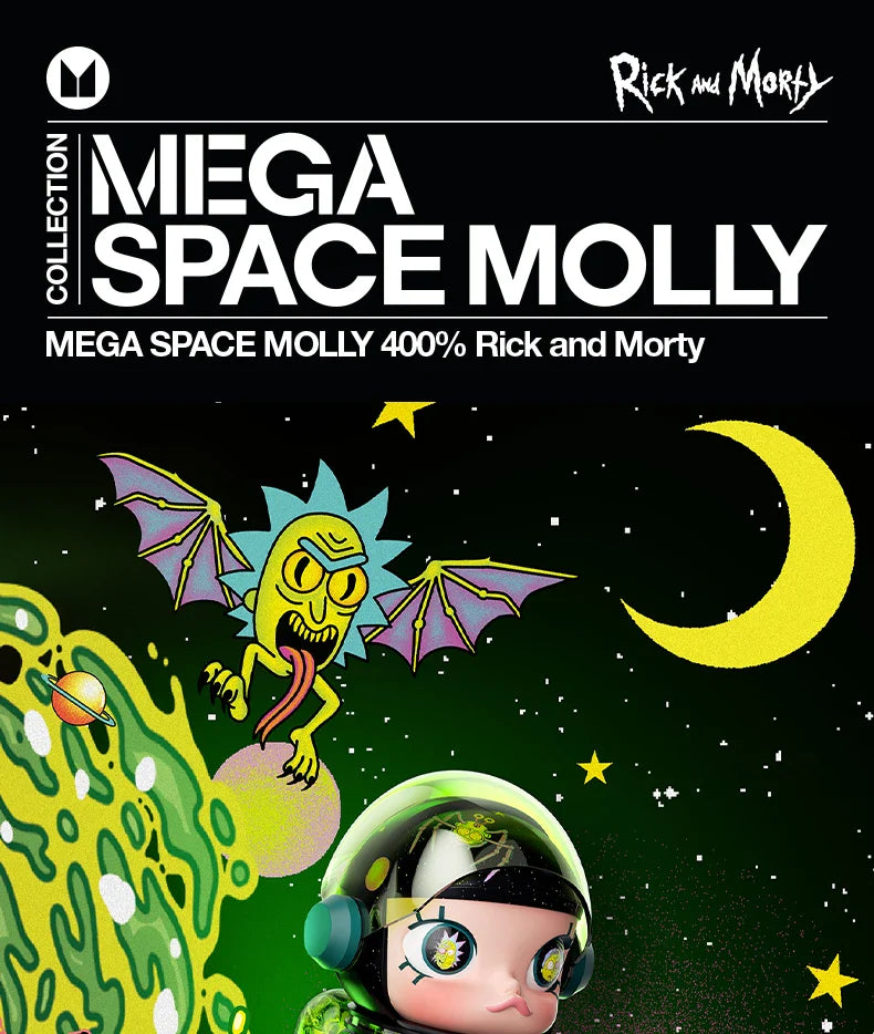 Genuine Pop Mart Mega Space Molly 400% Rick and Morty Limited Edition Figure Outer Space - Tophatter Daily Deals