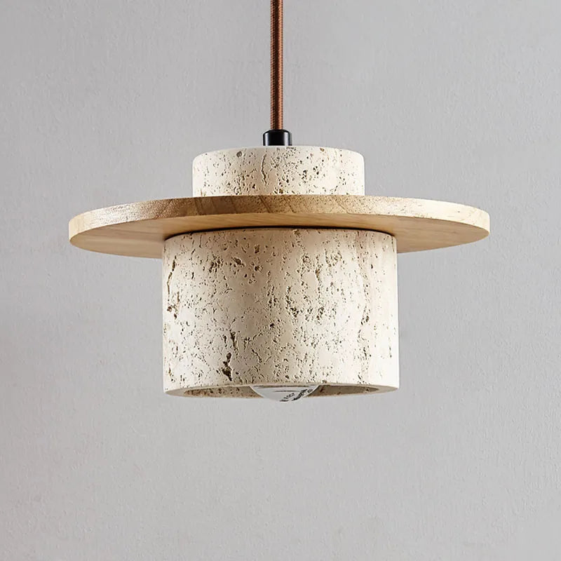 Japandi Wabi Sabi Stone Pendant Light Rustic Bedroom Cafe Lamp - Tophatter Daily Deals