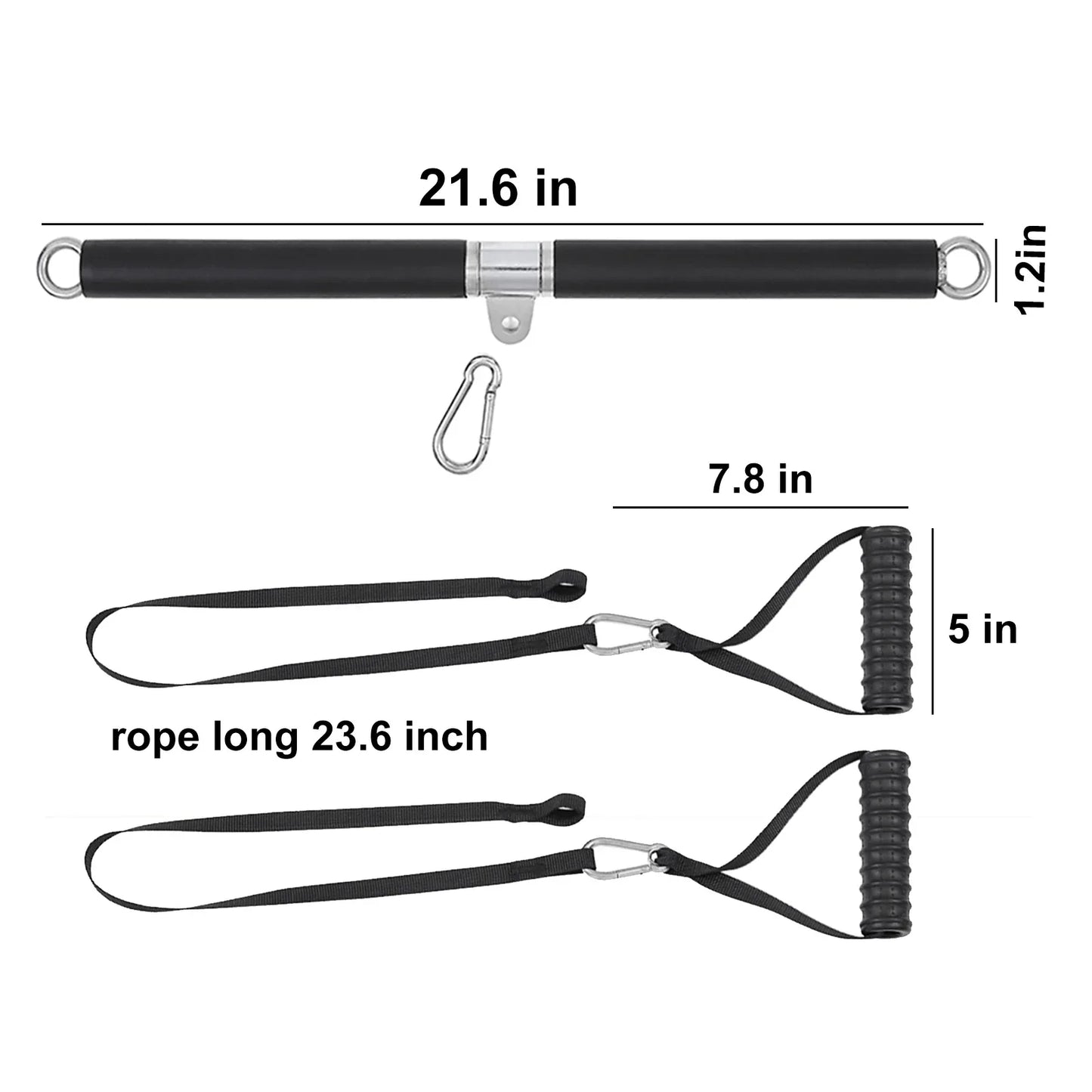 Tricep Rope Pulldown Attachment Black Fitness - Tophatter Daily Deals