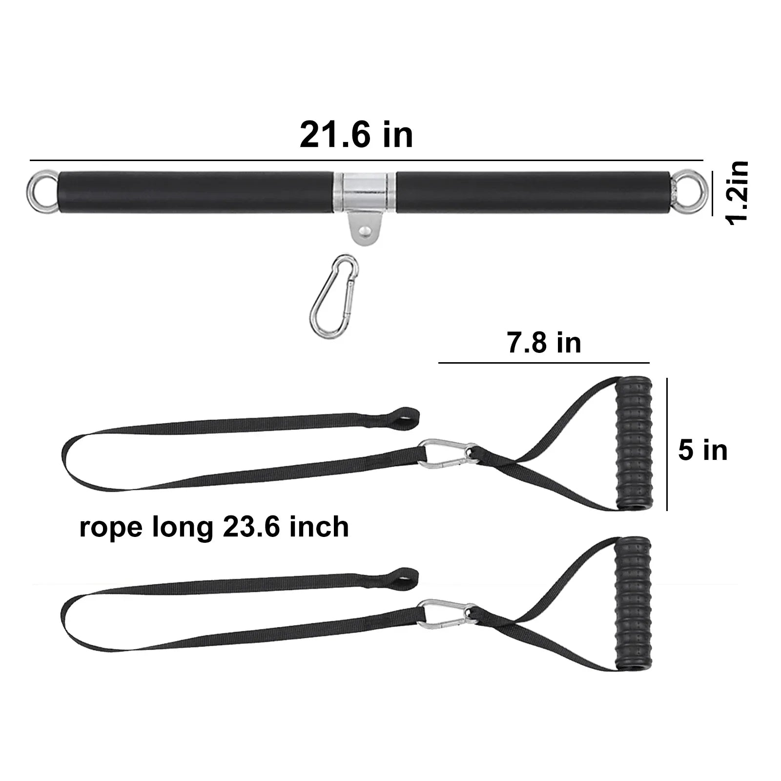 Tricep Rope Pulldown Attachment Black Fitness - Tophatter Daily Deals