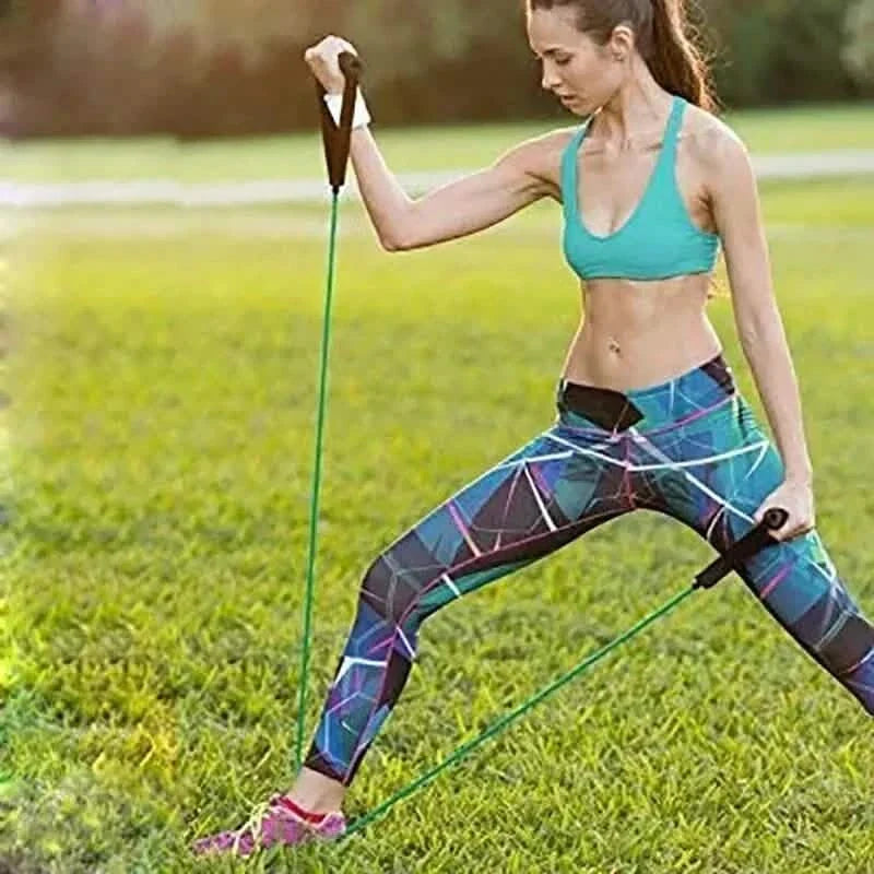Workout Resistance Bands With Handles Fitness & Exercise - Tophatter Daily Deals