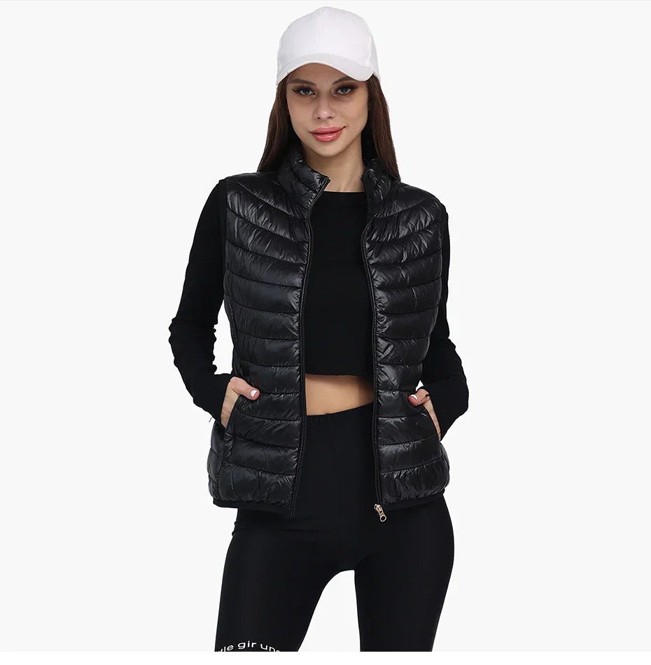 Lightweight Versatile Women's Puffer Vest - Sleeveless - Tophatter Daily Deals