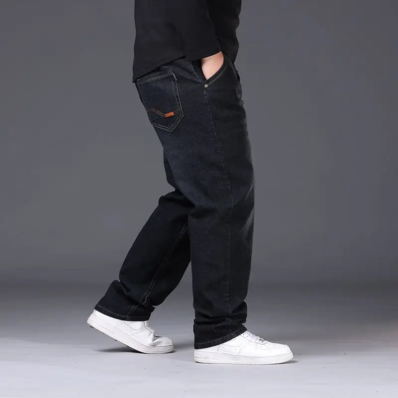 Oversized Relaxed Men's Jeans - High Waist, Stretch Denim - Tophatter Daily Deals
