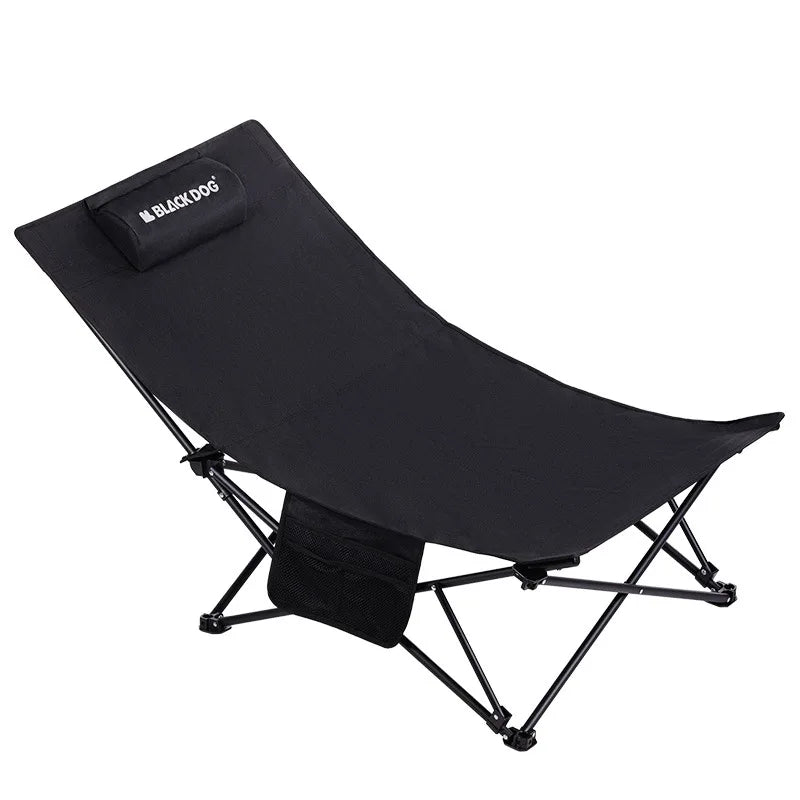 Camping Folding Recliner Chair with Cotton Pillow Black Camp Furniture - Tophatter Daily Deals