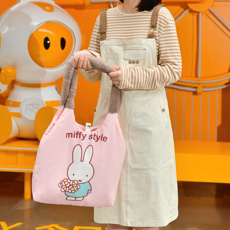 Miffy Plush Tote Bag Pink Animals - Tophatter Daily Deals