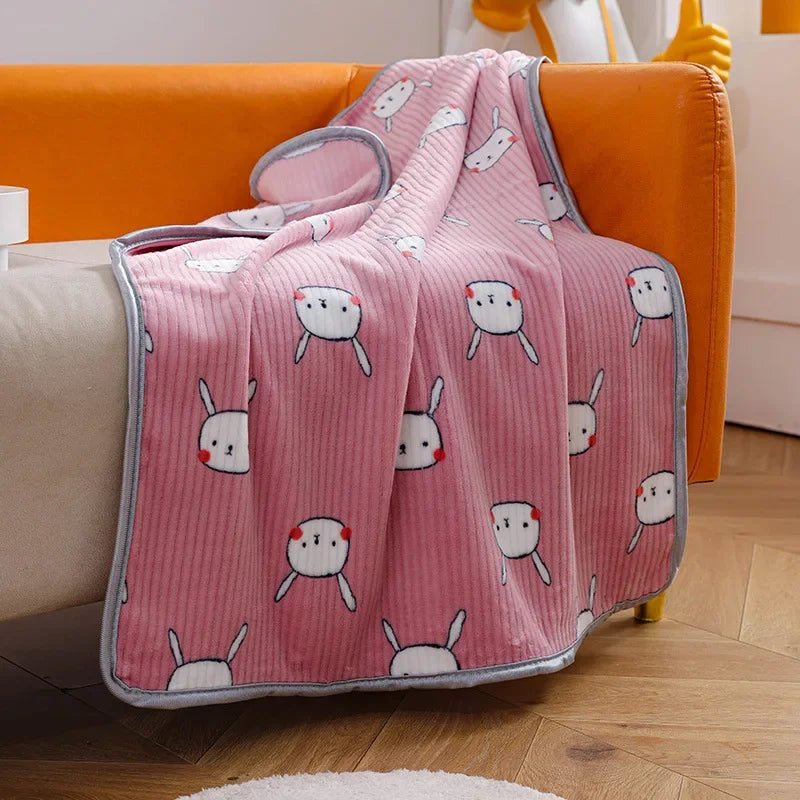 Miffy Throw Blanket Fleece Dark Pink Animals - Tophatter Daily Deals