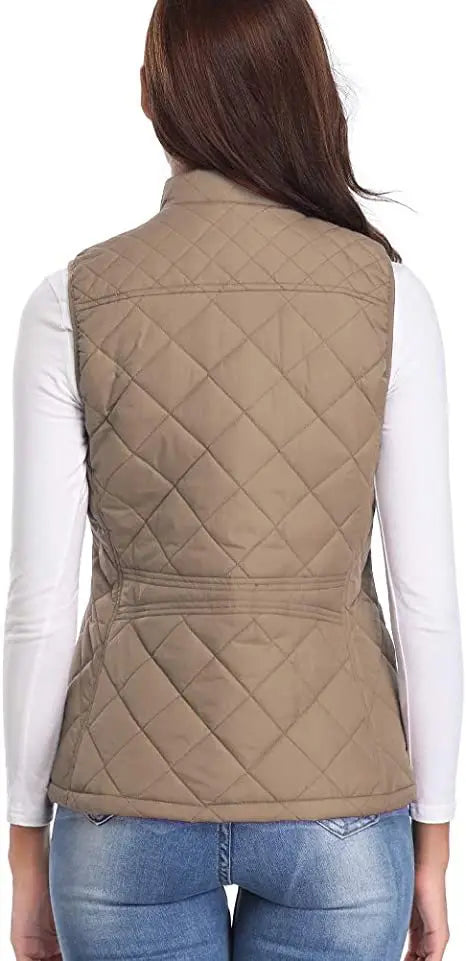 Lightweight Women Quilted Vest - Stand Collar Cotton Winter - Tophatter Daily Deals