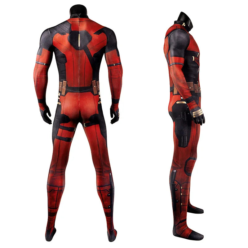 Adult & Kids Deadpool Costume with Mask and Accessories - Marvel Superhero Outfit for Halloween Adult - 5 Piece Set Halloween Costumes - Tophatter Daily Deals