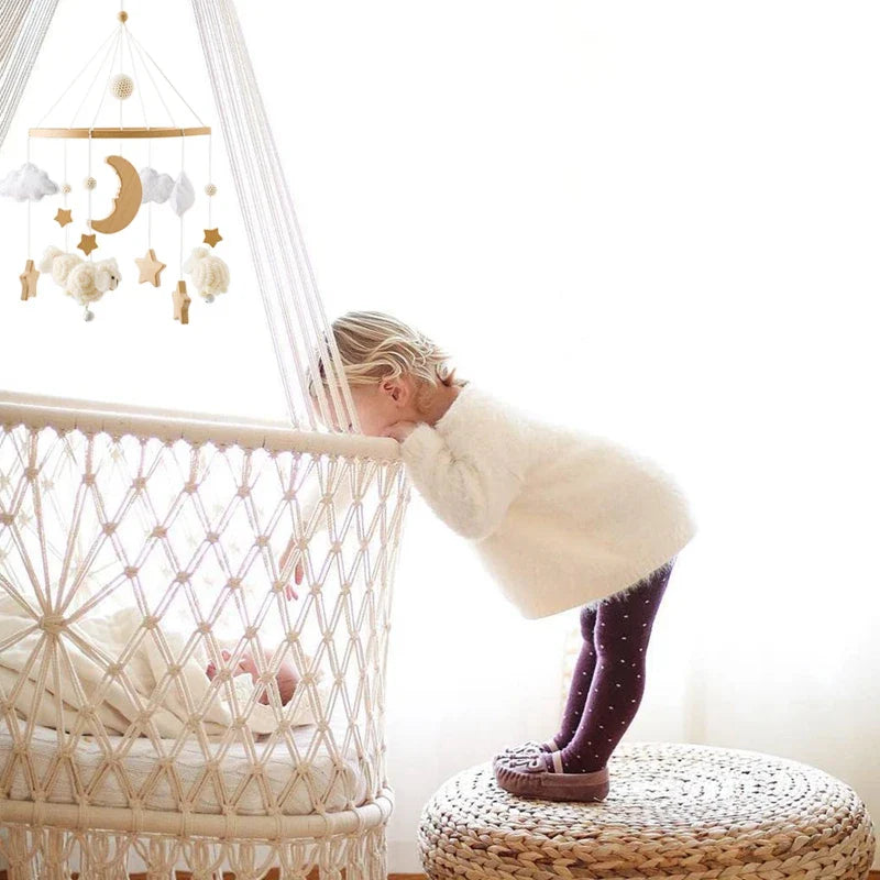 Wooden Felt Animal Crib Mobile With Soothing Calming Music - Tophatter Daily Deals