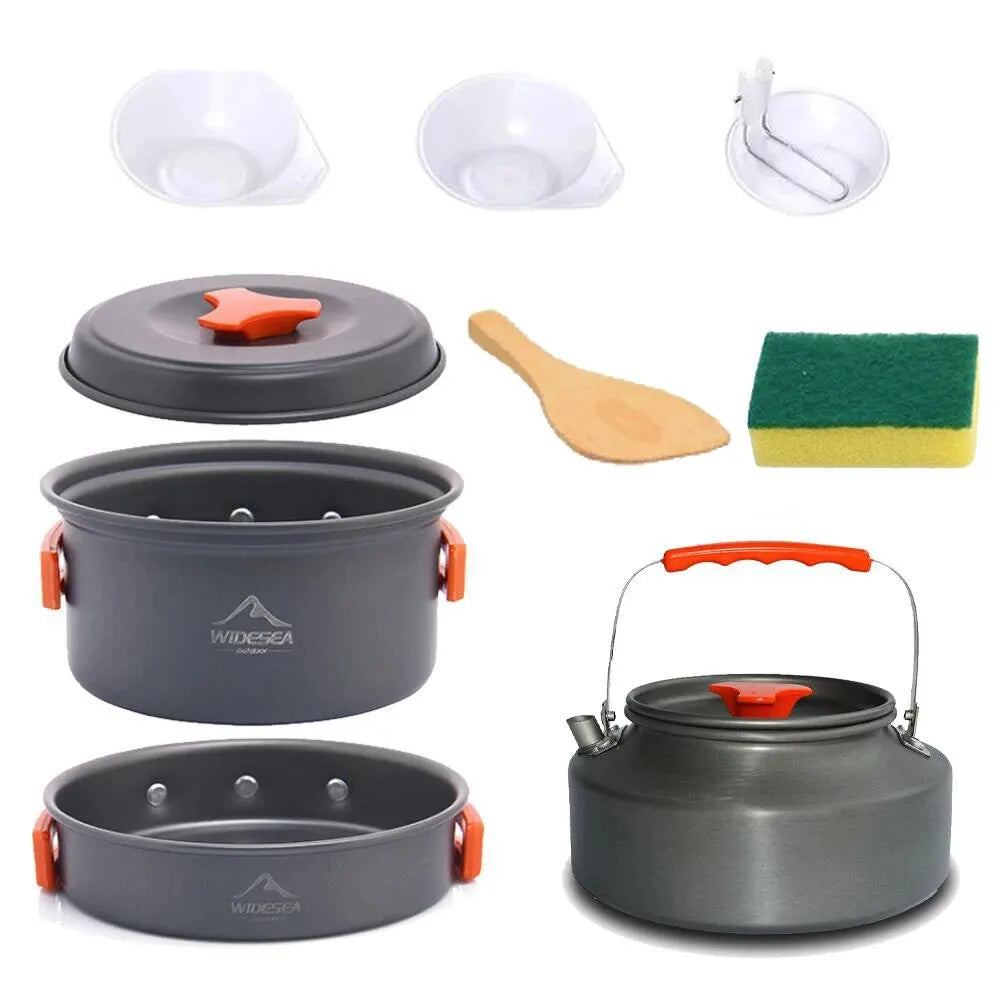 Camping Cookware Tableware Set Black Camp Cooking - Tophatter Daily Deals