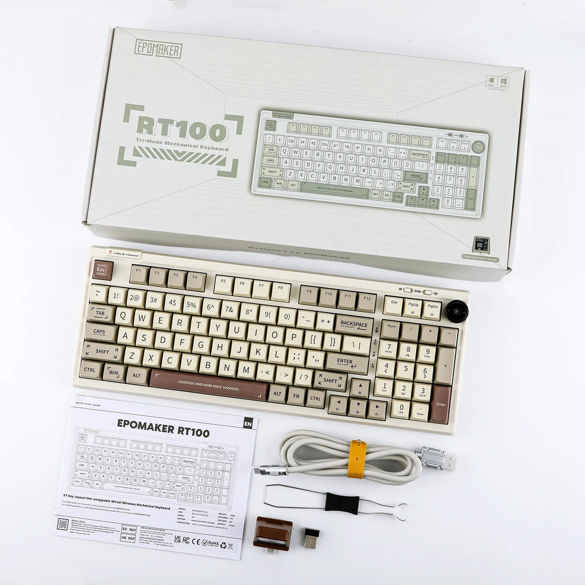 Mechanical Keyboard 97Key 95 Percent Gasket Mini Display - Tophatter Daily Deals