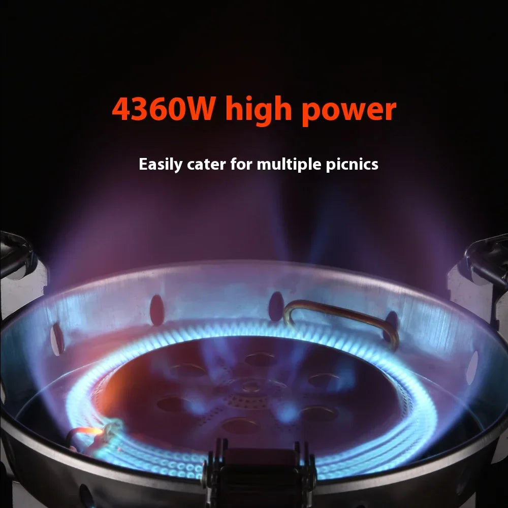 High Power Camping Burner 4360W Silver Camp Cooking - Tophatter Daily Deals
