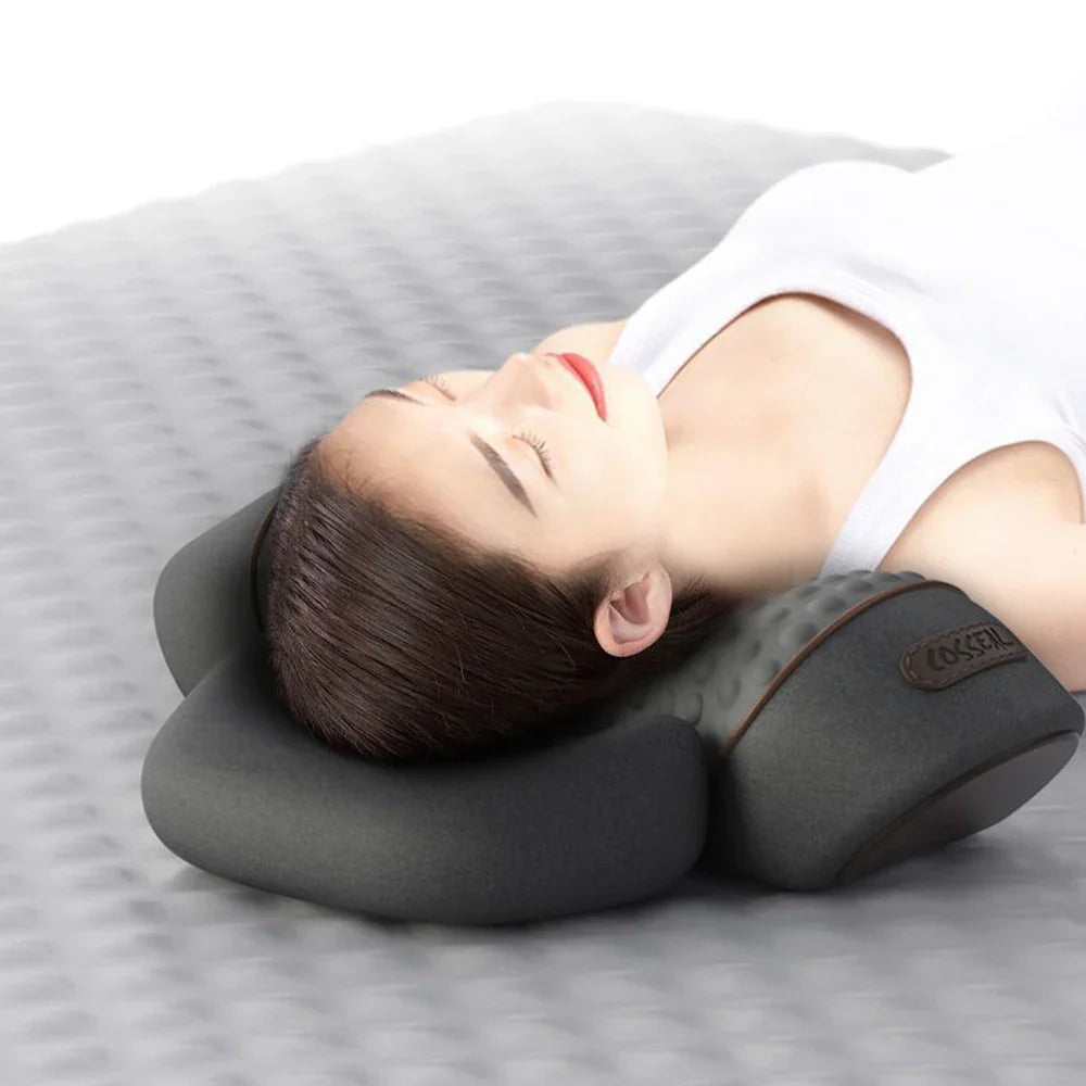 Neck Massage Pillow Heating Vibration Memory Foam Support - Tophatter Daily Deals
