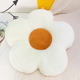 Fresh Colorful Pastel Flower Plush Toy Cushion White x Brown Flowers - Tophatter Daily Deals