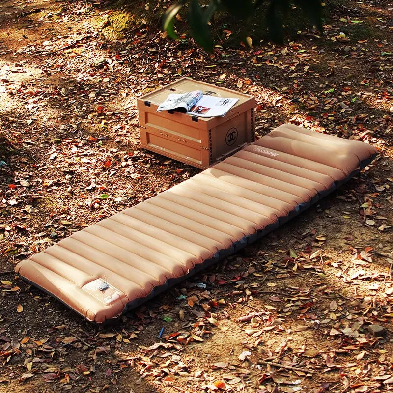 10cm Self-Inflating Air Mattress Splicable Pad Brown Camping & Hiking - Tophatter Daily Deals