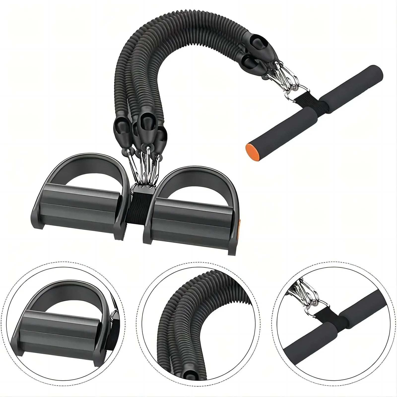Pedal Tension Rope Puller Black Fitness - Tophatter Daily Deals