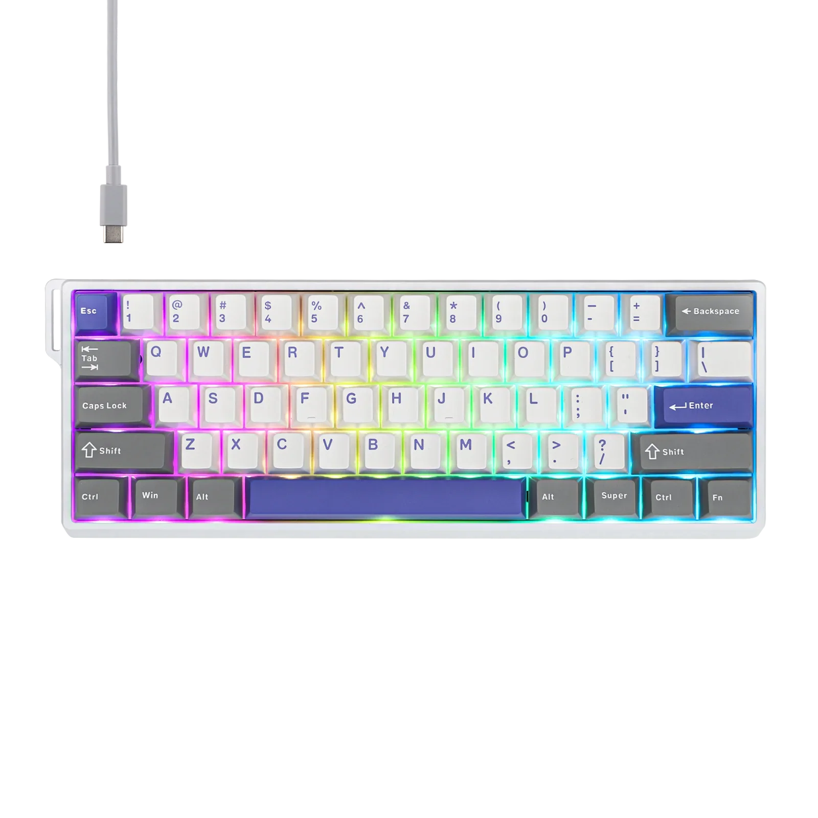 Mechanical 60 Percent Hot Swap Keyboard Aluminum RGB Hall - Tophatter Daily Deals